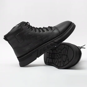 بوت مدل شطرنجی مشکی کد 294769