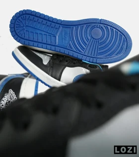 کفش کتانی مردانه مشکی آبی نایک NIKE jordan 1