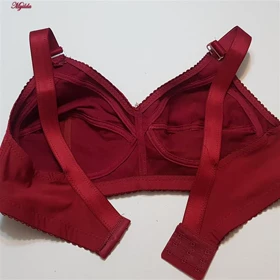 سوتین زنانه طرح برگی درشت مدل بدون فنر زرشکی کد 5053