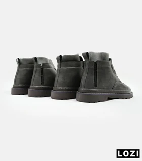 نیم بوت چرمی مردانه طوسی Timberland
