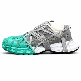 کفش کتانی مردانه مدل بالنسیاگا اسپایدر کاستوم طوسی سبز2 BALENCIAGA SPIDE