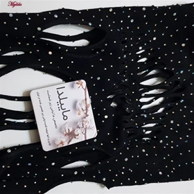 سرهمی فانتزی زنانه مدل نگین‌دار کد 4860-7120 رنگ مشکی