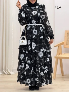 4241-پیراهن طبقه‌ای رز