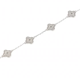 دستبند نقره ونکلیف پنج گل کد 351236