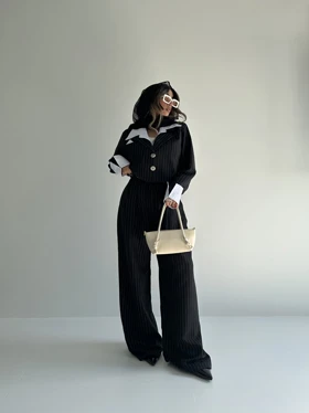 ست کت و شلوار یقه مردانه