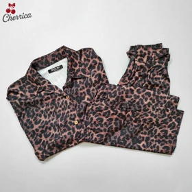 ست شومیز و شلوار پلنگی