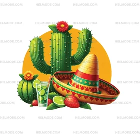 تیشرت طرح کاکتوس گل‌دار