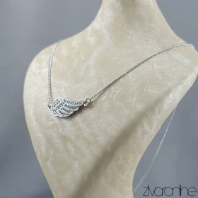 گردنبند ژوپینگ طرح بال فرشته نقره ای 50069