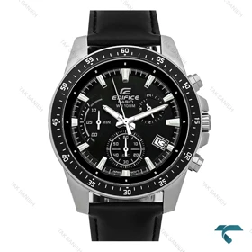 ساعت کاسیو ادیفایس EFV540 مردانه سیلور مشکی بند چرم Casio-7901-G