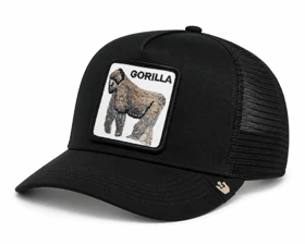 کلاه تراکر طرح گوریل مدل GORILLA – مشکی با پچ گلدوزی‌شده کد 682