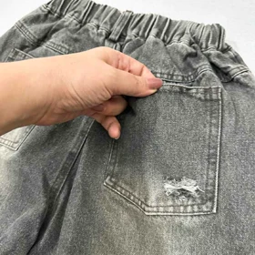 شلوار بگ زغالی زاپ‌دار XIYI