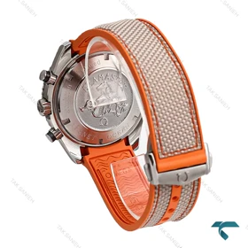 ساعت مردانه امگا سیمستر سه موتوره طوسی نارنجی Omega-6799-G