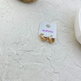 گوشواره حلقه‌ای زنانه مدل شراره طرح طلا ژوپینگ