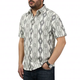 پیراهن آستین کوتاه بوکله مردانه مدل 61119130