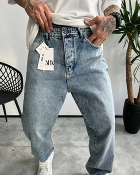شلوار نیم بگ یخی ساده ZARA