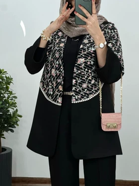 مانتو مجلسی سوزندوزی پینکا