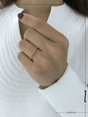 انگشتر رینگ نگین سرخابی