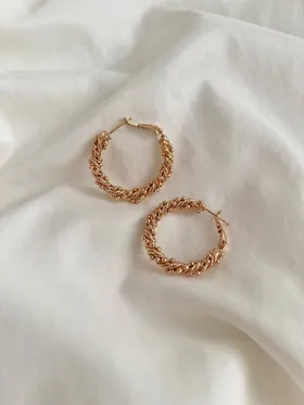 گوشواره حلقه‌ای طرح طلا
