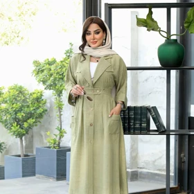 مانتو حجاب بلند دکمه دار کد 1420
