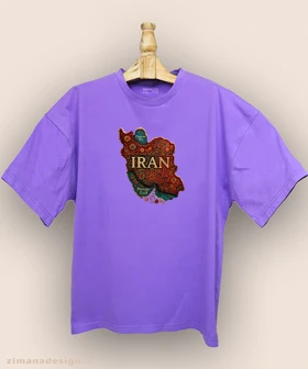 تیشرت لش مردانه و زنانه طرح نقشه ایران تلفیق با هنر فرش ایرانی