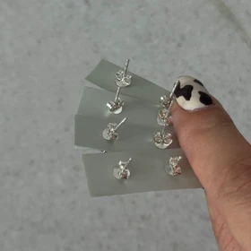 گوشواره های نگین رنگی نقره