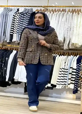 کت شنل سورمه ای قهوه ای