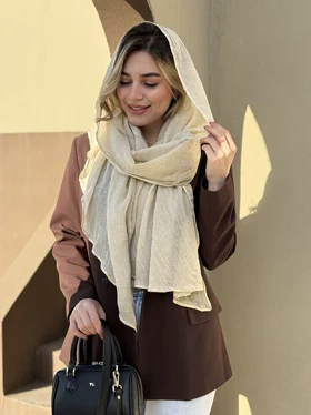 شال نخی امواج کد 752 (کرم روشن)