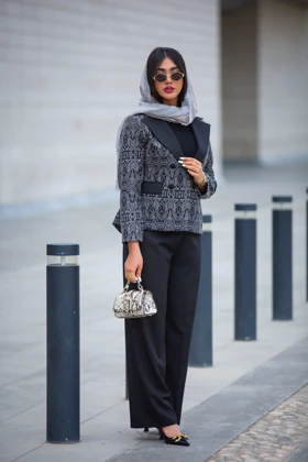 کت شلوار ژاکارد ترکیبی