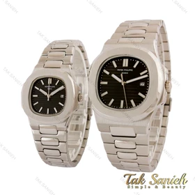 ساعت پتک فیلیپ ناتیلوس ست استیل صفحه مشکی Patek-5398-S