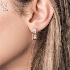 گوشواره طلایی زمرد سفید ژوپینگ