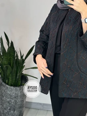 مانتو ژاکارد طلاکوب الین