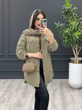مانتو کتان رنگی زاپ‌دار