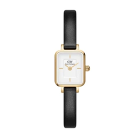 ساعت دنیل ولینگتون زنانه بند چرم مستطیلی ظریف طلایی DW-5517-L