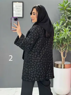 مانتو مغزی دوزی آستین پاکتی