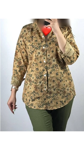 شومیز گلی پاییزی 55360