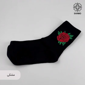 جوراب طرح گل رز سرخ