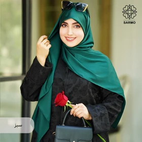روسری ساتن ابریشم ماهرخ اقتصادی (سبز یشمی)