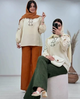 ست شومیز و شلوار گندم