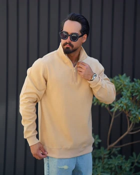 سلانیک نیم‌زیپ یقه‌ایستاده مردانه