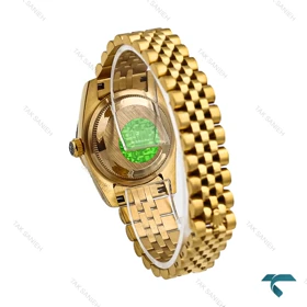 ساعت رولکس زنانه طلایی صفحه مشکی خطی مدیوم Rolex-6742-L