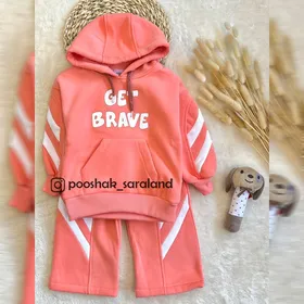 ست هودی و شلوار دخترانه وارداتی 3 تا 8 سال