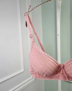 سوتین زنانه صدفی چهارخونه درشت سیلکا