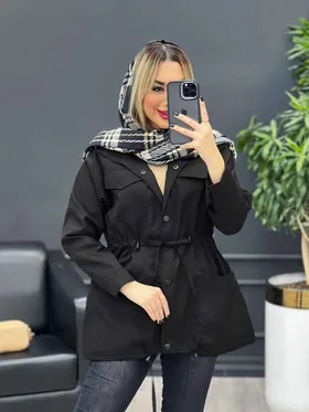 بارانی کمر گت چهار جیب