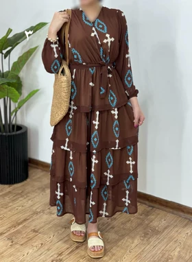 پیراهن حریر چین‌دار