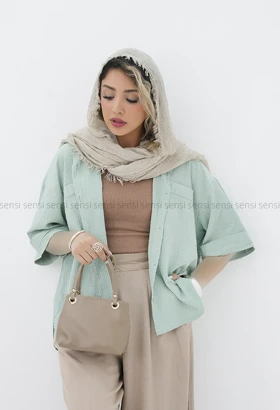 شومیز اطلس یقه انگلیسی