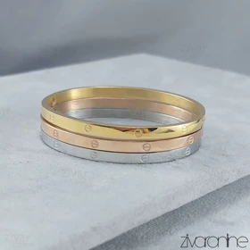 پک دستبند النگویی کارتیر سه رنگ باریک 40087