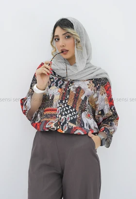 شومیز نخی چاپی طرح دار