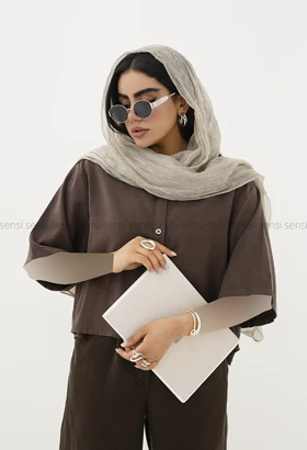 شومیز زنانه باکسی پری پشت پیله کد1005923