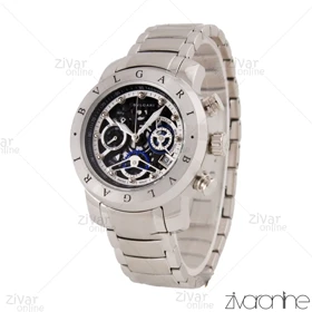 ساعت بولگاری زنانه سه موتوره نقره ای صفحه مشکی 105726