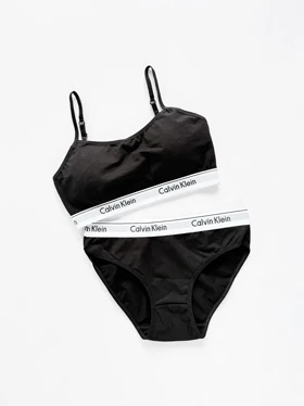 ست نیم‌تنه کاپ‌دار بندی و شورت اسلیپ نخ پنبه کلوین کلاین Calvin Klein